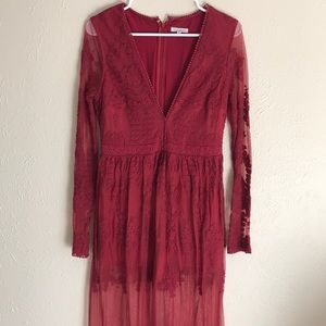 Maroon lace dress